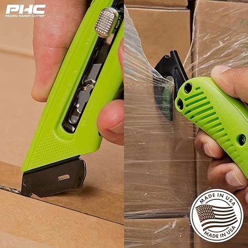 Miniatura 4 de Pacific Handy Cutter S5L Cortador de seguridad, cuchillo utilitario retráctil para zurdos, cortador de película ergonómico, separador de cinta sin