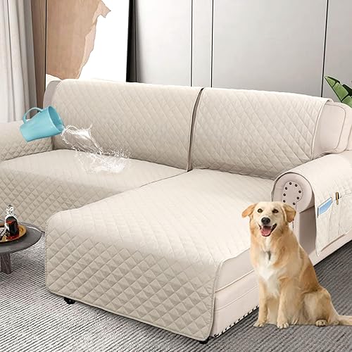 H.VERSAILTEX Fundas de sofá 100% impermeables para sofá seccional, fundas de sofá modular de 2 piezas, funda de sofá modular en forma de L para