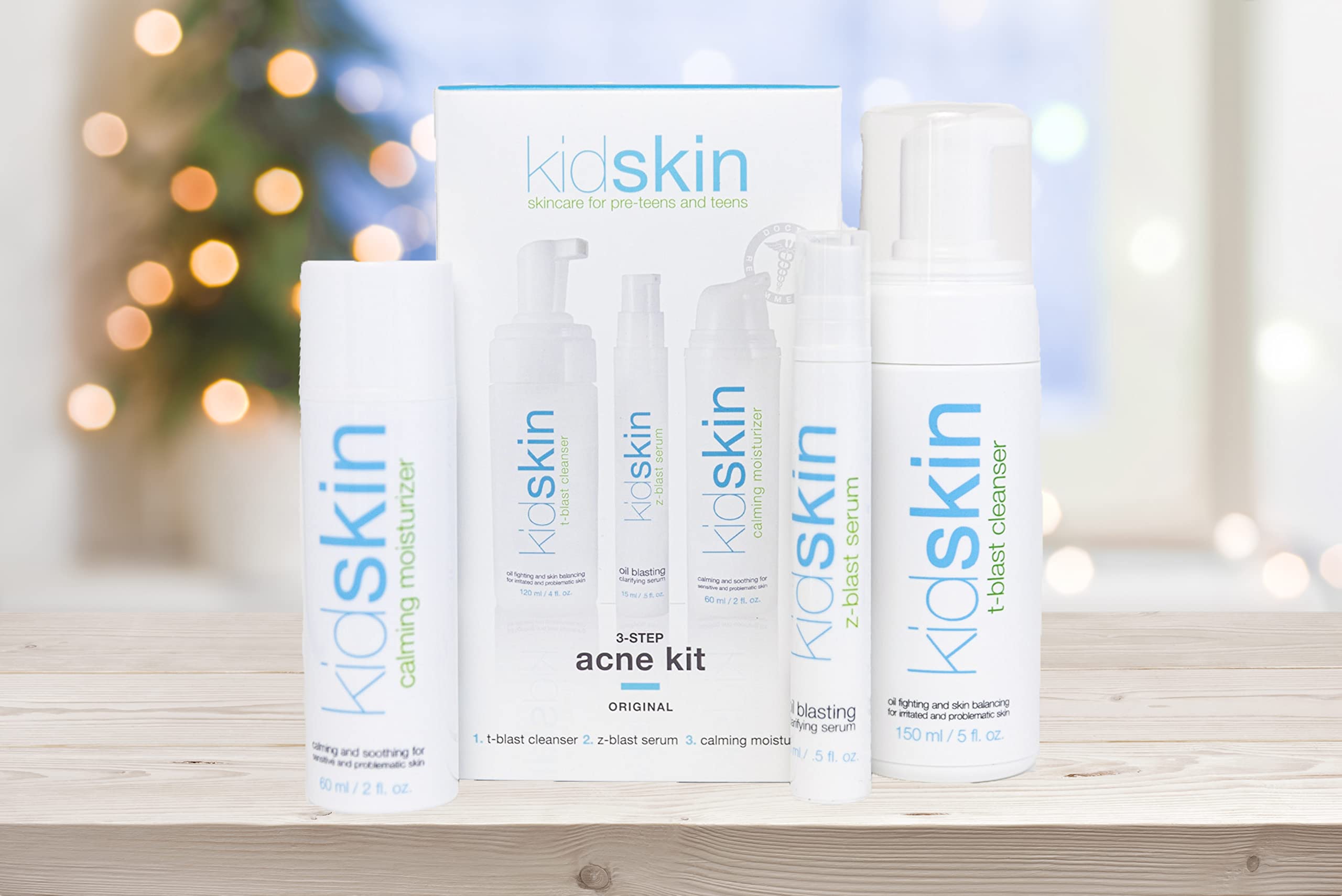 Kidskin ThreeStep Acne Treatment Kit for Kids, Tweens, Teens Face