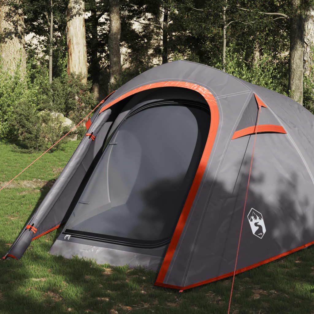 LAPOOH Tenda da Campeggio a Tunnel per 3 Persone Grigio e Arancione,Tende da Campeggio,Impermeabile & Antivento,Ideale per Campeggio e attività All'aperto-94602
