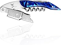 Wino Wine Key Professional Sommelier Corkscrew - Double Hinged Wine Opener with Foil Cutter & Bottle Opener