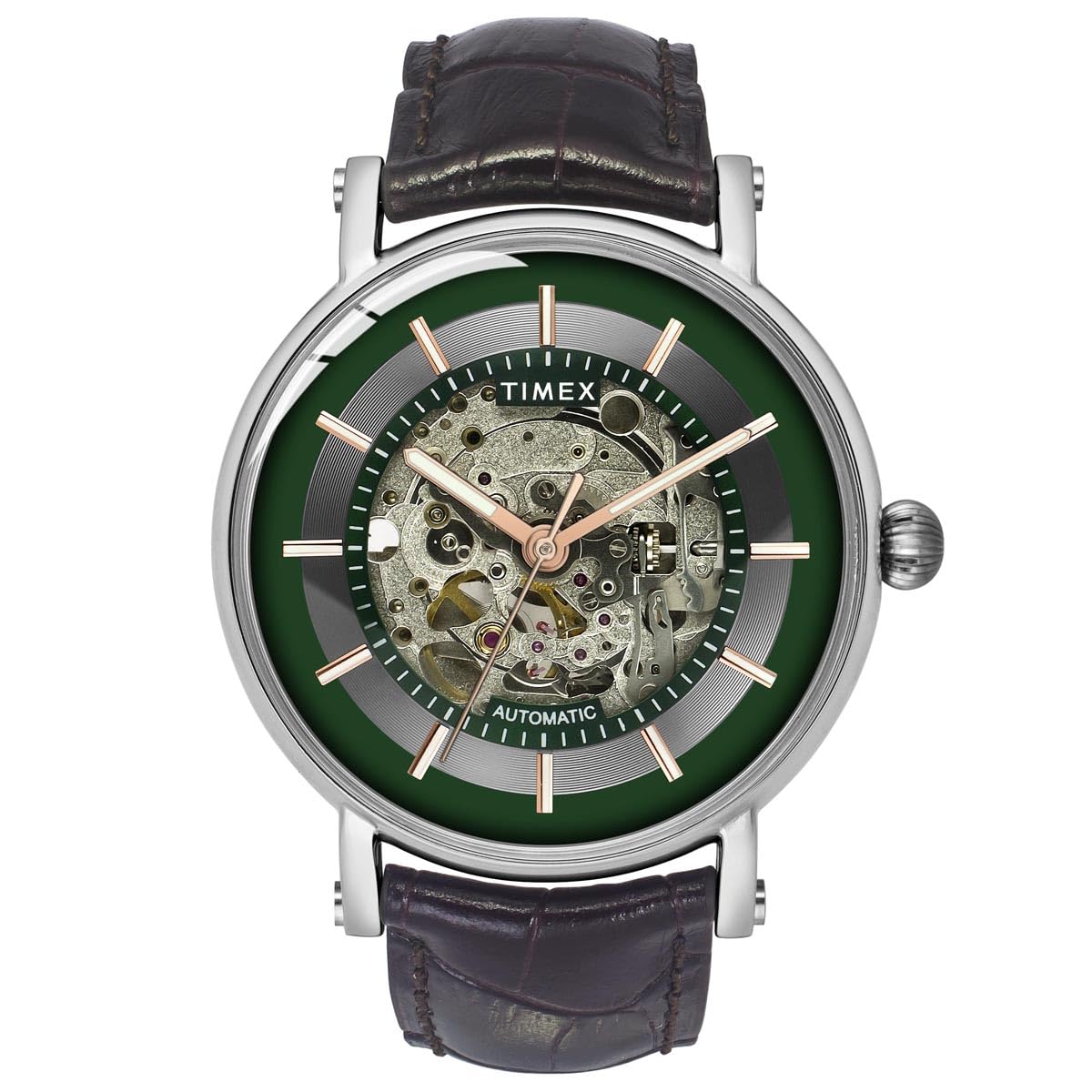 TIMEX Leather Men Green Round Automatic Dial Analog Watch- Tweg16718 (B0CQRH2518) Amazon Price History, Amazon Price Tracker