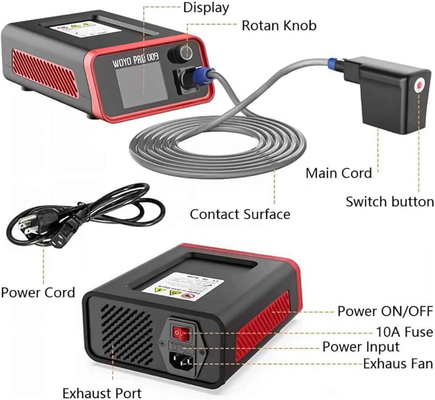 Paintless Dent Removal Induction Heater Tool, 1500W Electromagnetic PDR Heater Box for Car Body Repair, Auto Dent Remover for Trucks, Motorcycles and Aluminum Hail Damag 007