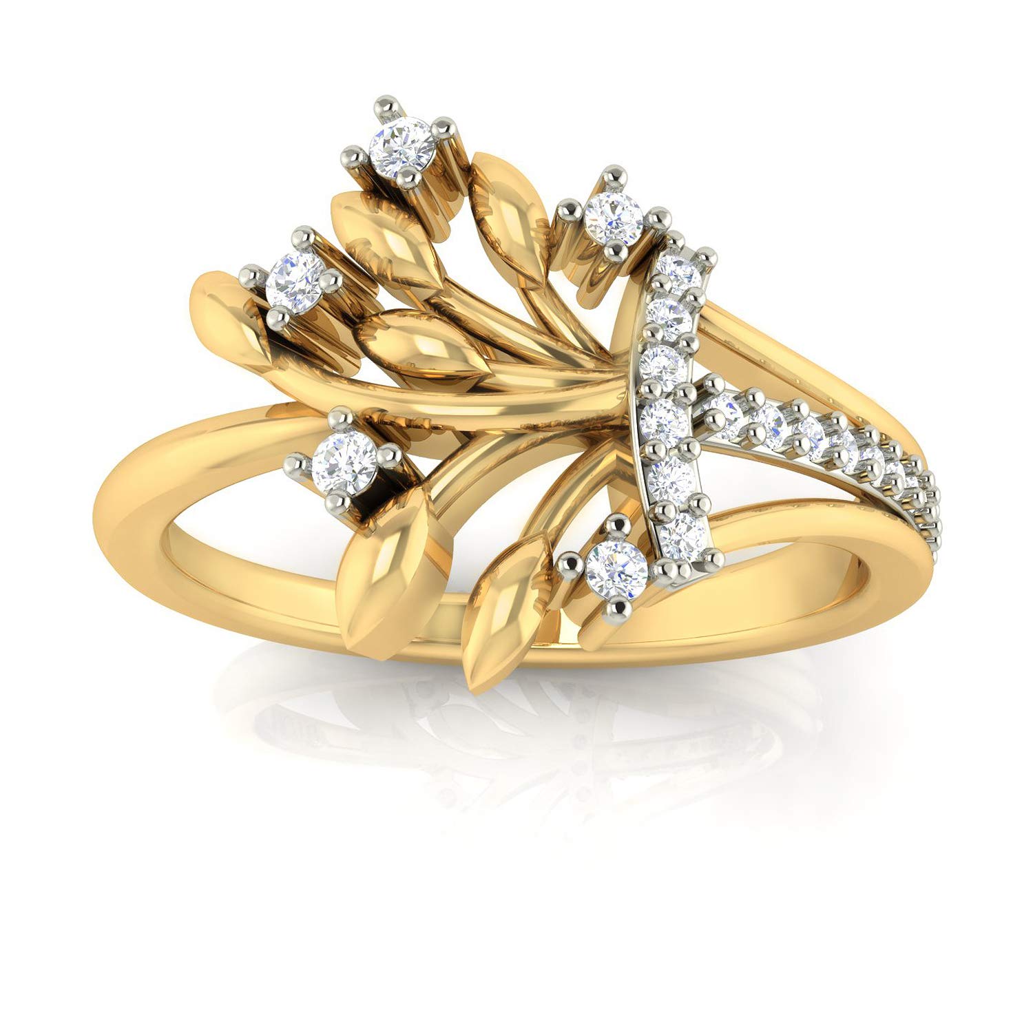 avsar 18k (750) Yellow Gold and Diamond Ring for Women-picture-32