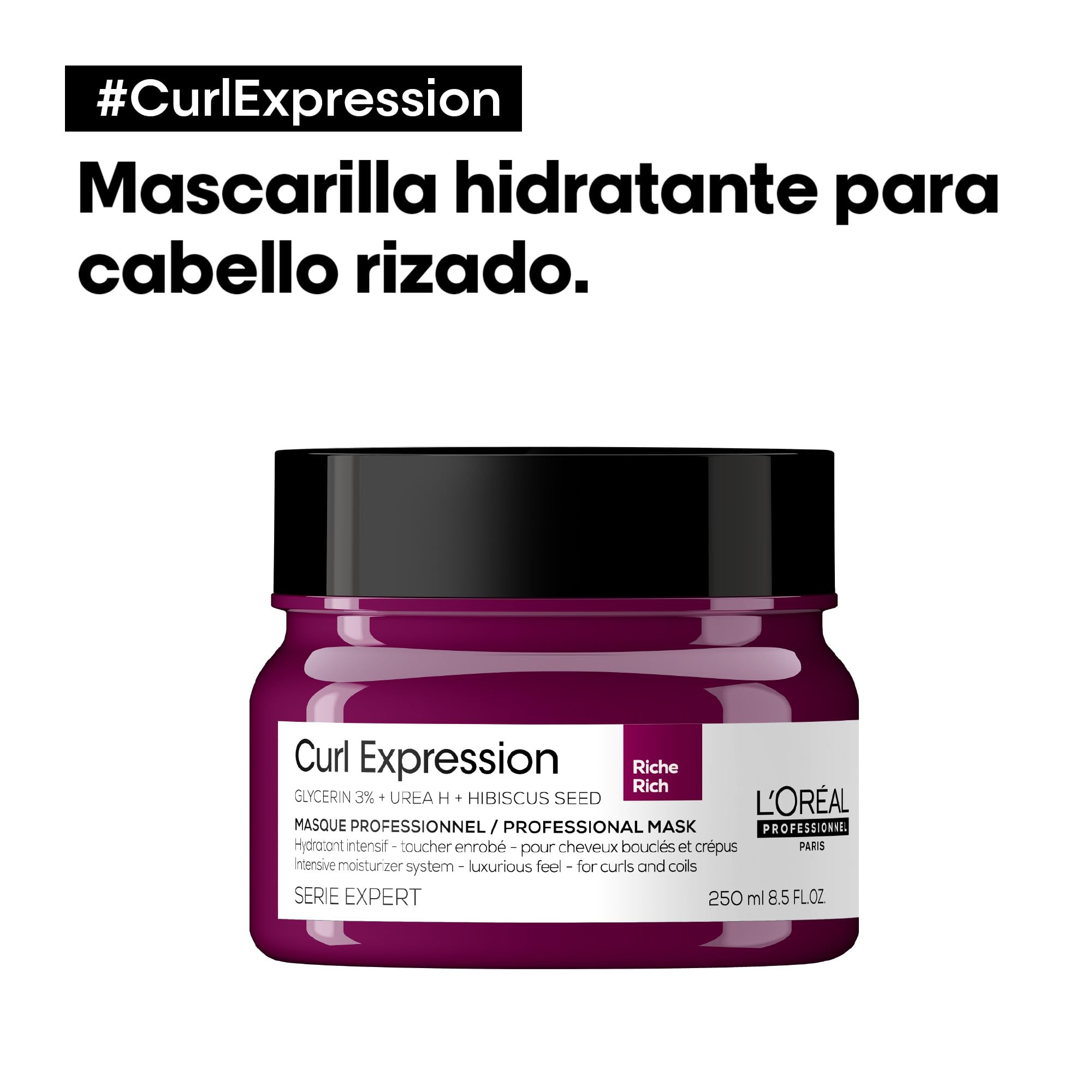 L'Oral Professionnel Nourishing Hair Mask for Wavy and Curly Hair, Series Expert, Curl Expression Intensive Moisturiser Mask, 250 ml - Image 2