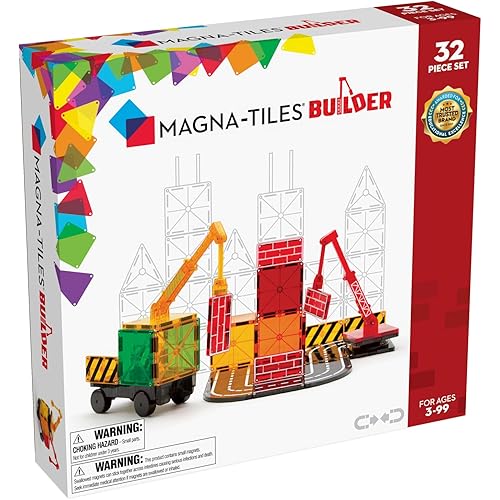MAGNA-TILES Builder 32-Piece Magnetic Construction Set, The ORIGINAL Magnetic Building Brand