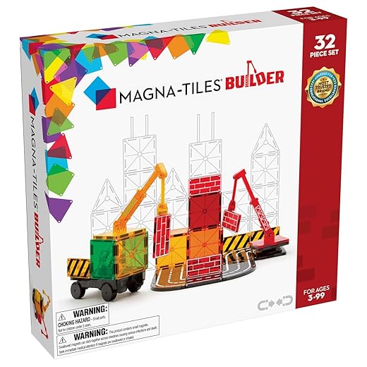 MAGNA-TILES Builder 32-Piece Magnetic Construction Set, The ORIGINAL Magnetic Building Brand
