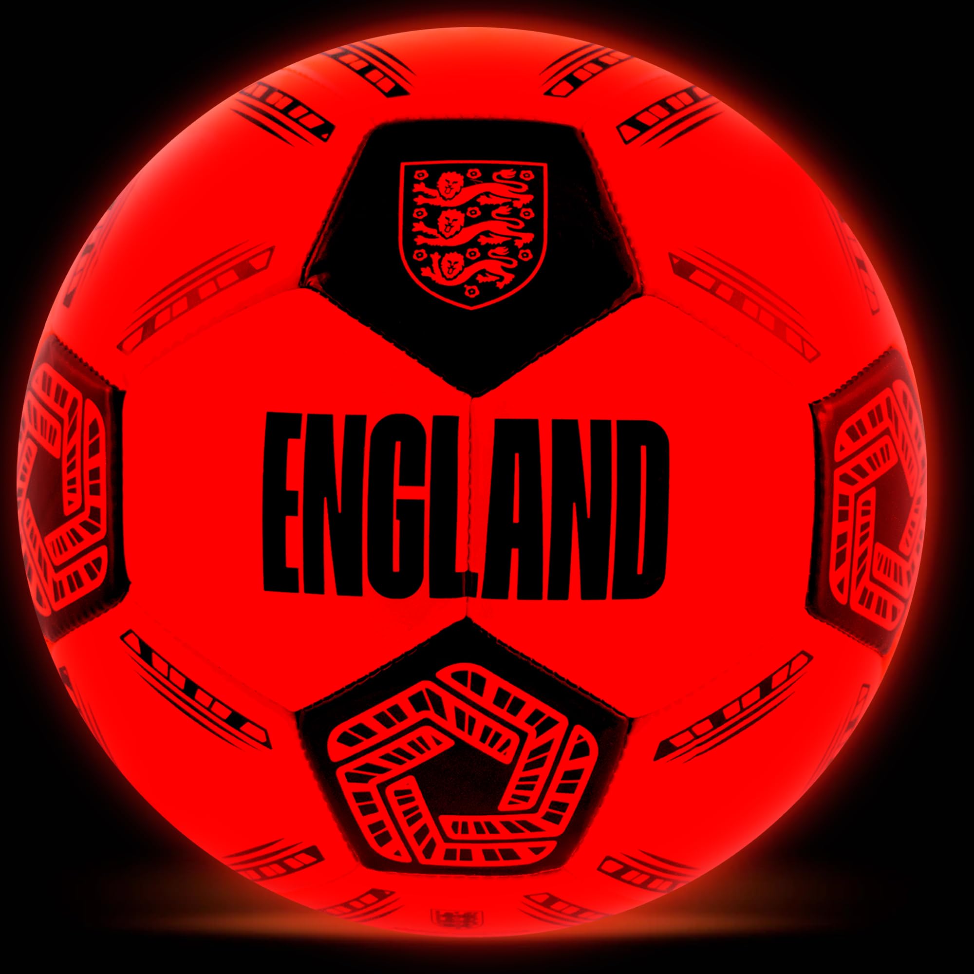 Hy-Pro England FA Light Up LED Football Size 5 with Impact-Activated Lights - Light Up Ball with Auto-Shutoff & Enhanced Grip for Night Games - Suitable Footballs for All Ages