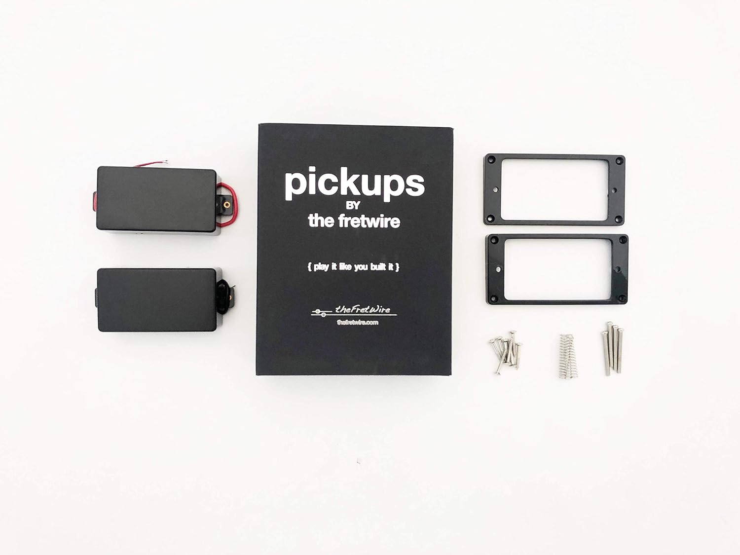The FretWire Replacement Pickup Set - Humbucker Pickup Set to Repair & Build Your Own Guitar kit - Set of 2 (Flat Black - High Output)