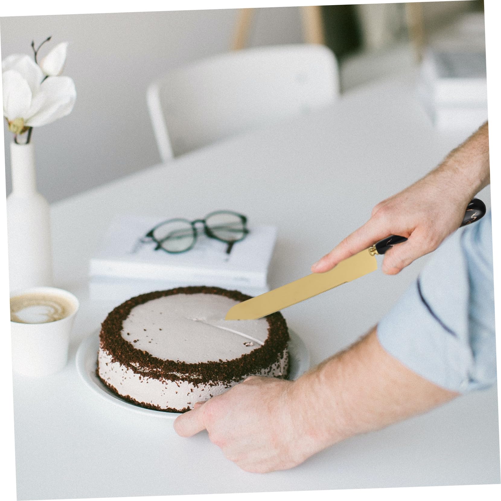 Alipis Ustensiles Cuisine Comprenant Couteau et Spatule à Gâteau en Acier Inoxydable Ensemble de 2 pour Découpe Précise et Service Facile