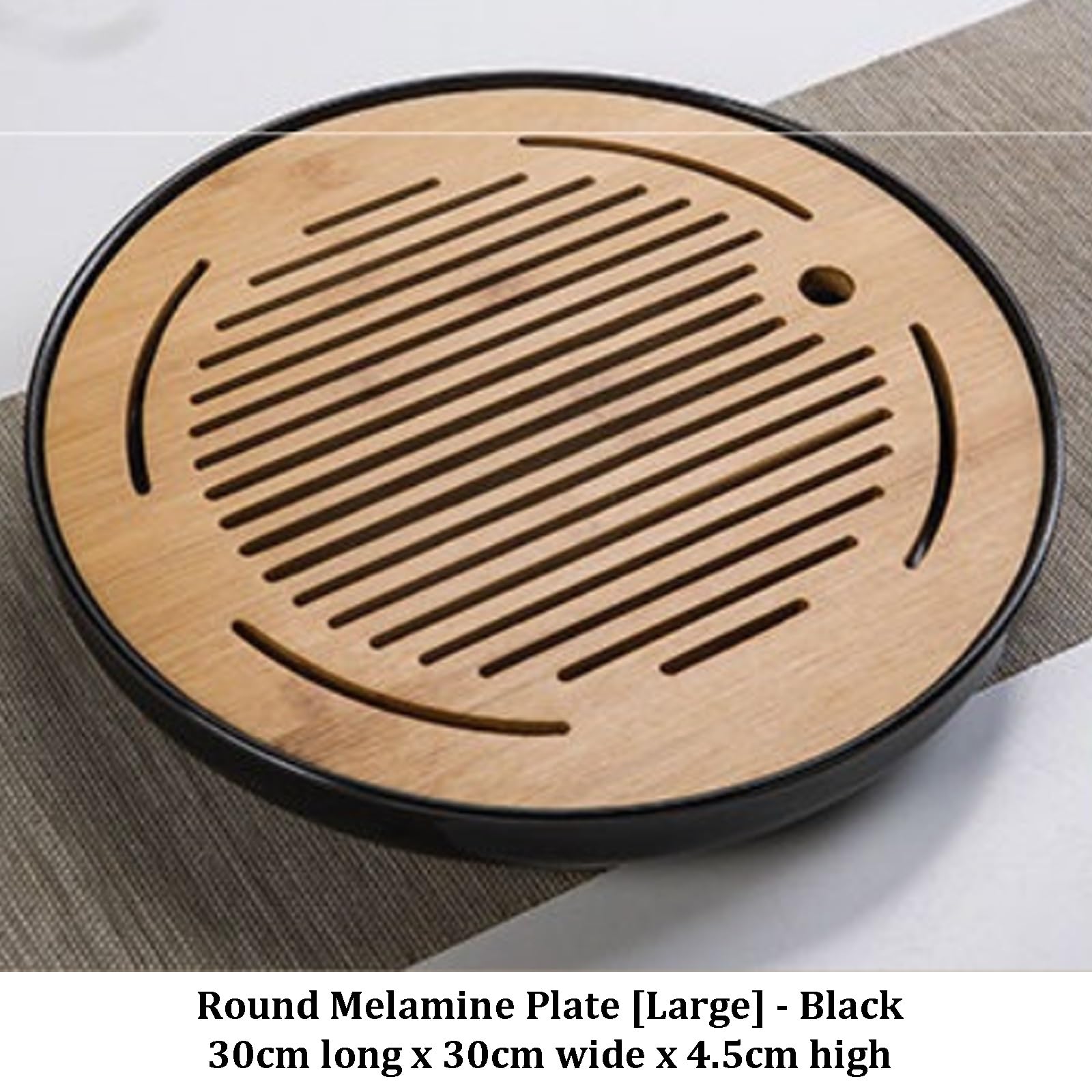 Bandeja de té de bambú portátil, bandeja redonda de té Kung Fu para una fácil limpieza y mantenimiento, perfecta para uso doméstico y tienda de té (tamaño grande)