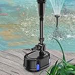 Pond Filter with Pump Fountain Kits, Submersible Pump Pond Fountain Koi Pond Filters for Outdoor Pond,3 Water Patterns Decoration Garden Pond Landscape,400GPH 110V Corded Electric