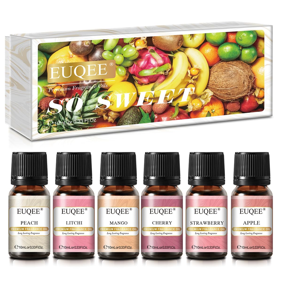 EUQEE 6PCS Premium Fruit Fragrance Oil Gift Set for Soap Making-So Sweet