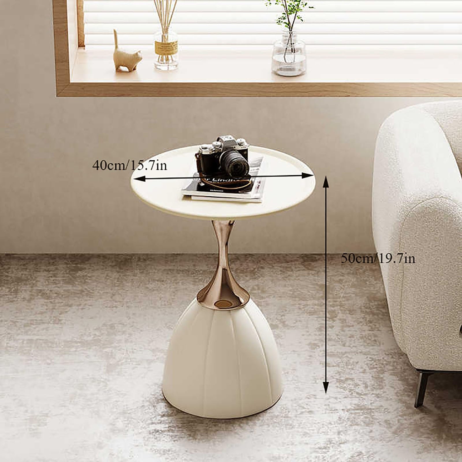 Amazon｜ZHUIYI ソファサイドテーブル、金属製スモールラウンド