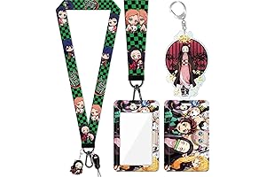 Plaid Demon Slayer Lanyard with Retractable Badge Reel