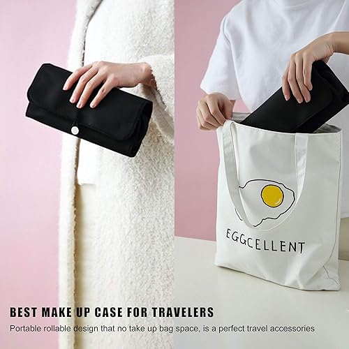 Miniatura 6 de Longjet - Estuche organizador de brochas de maquillaje, rollo portátil, accesorios de viaje con soporte para cepillos divisores y bolsa de