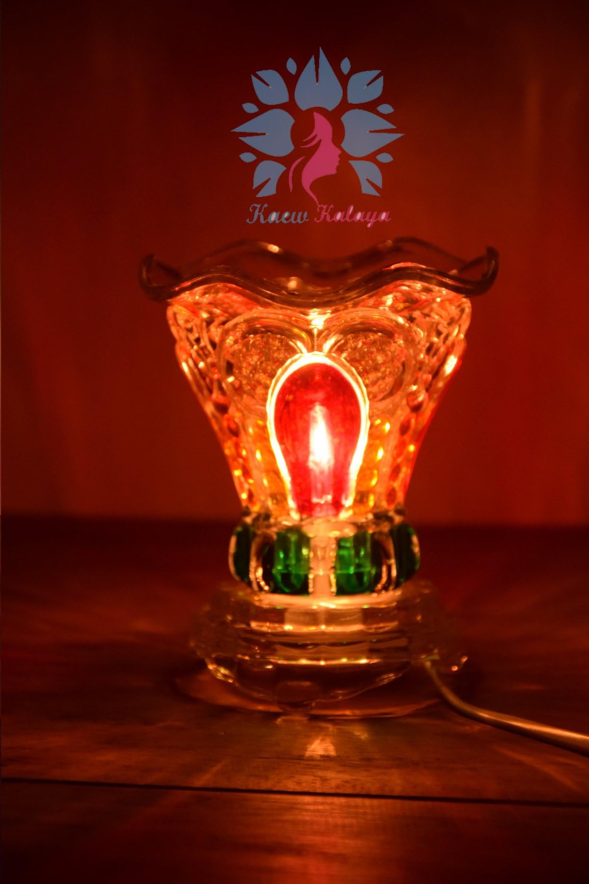 Kaew Kalaya - Luxury Aromatherapy Oils Lamp Electric Fragrance Oil Warmer, Essential Oil Burner with 35 Watt Halogen Bulb and Touch Dimmer Switch for Room Decoration & Relaxation Couple Room Model