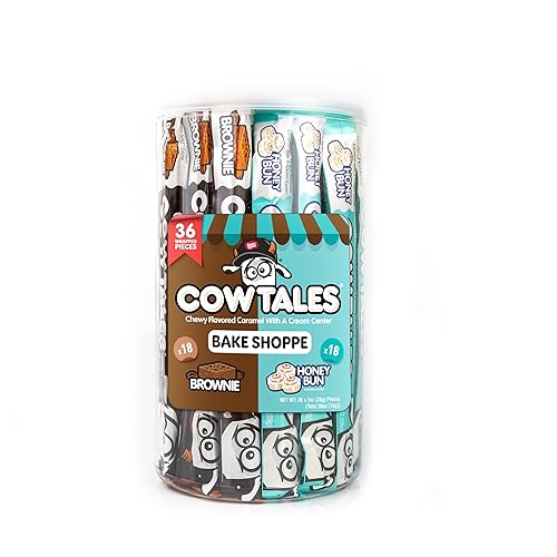 Goetze's Candy Bake Shoppe - Mezcla de cuentos de vaca, bollo de miel y brownie de caramelo, recipiente de 36 quilates, recién salido de la fábrica