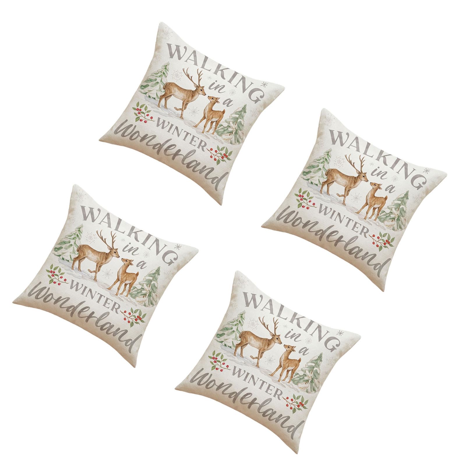 Kalttoy Multipurpose Christmas Pillow Covers Christmas Throw Pillows Covers for Home Room Sofa Couch Decoration Reindeers Pillowcase