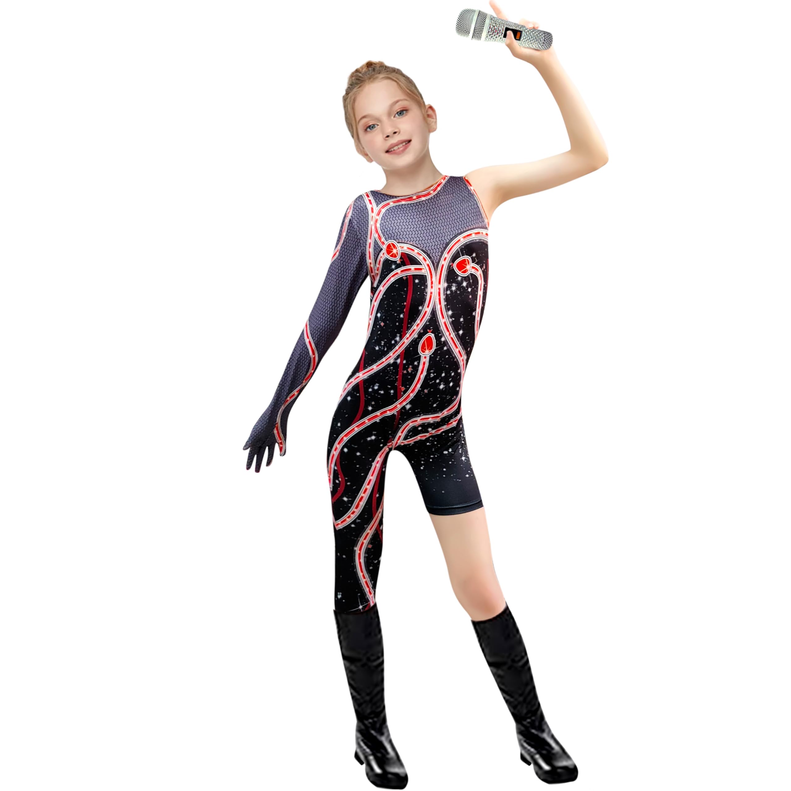 Girls Snake Costume Outfit Little Kids Singer Concert Bodysuit Cosplay Jumpsuit