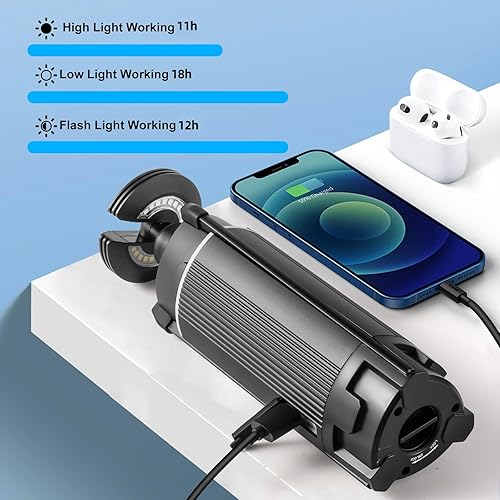 Miniatura 5 de Luz de campamento de 2000 lúmenes, linterna de trabajo, luz LED para barbacoa, soporte de metal ajustable retráctil con trípode, luz de campamento