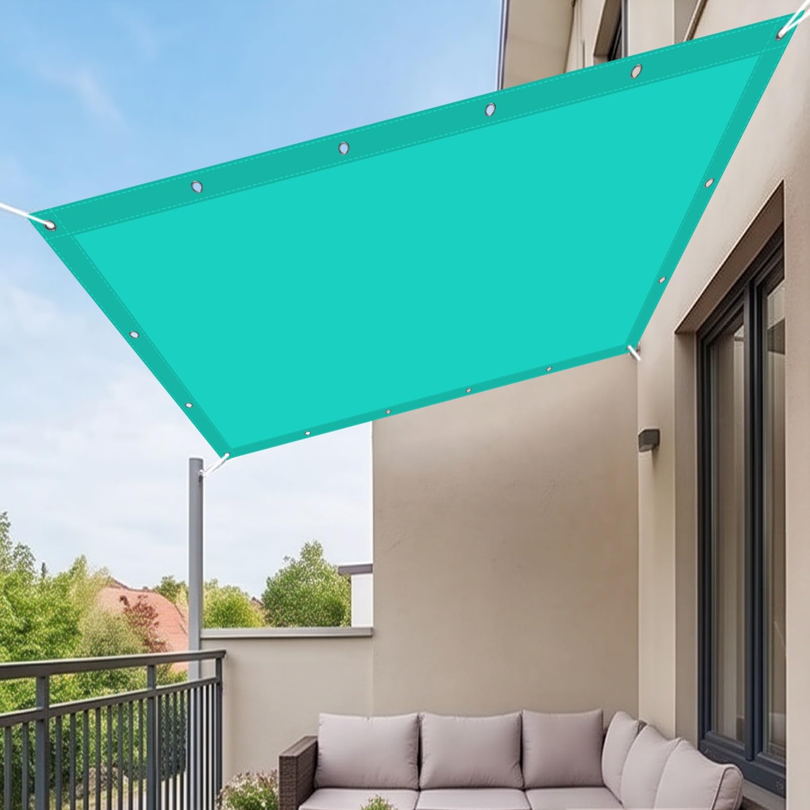 Voile d'ombrage bleu ciel 70x500 cm pour créer un coin de fraîcheur sur votre patio
