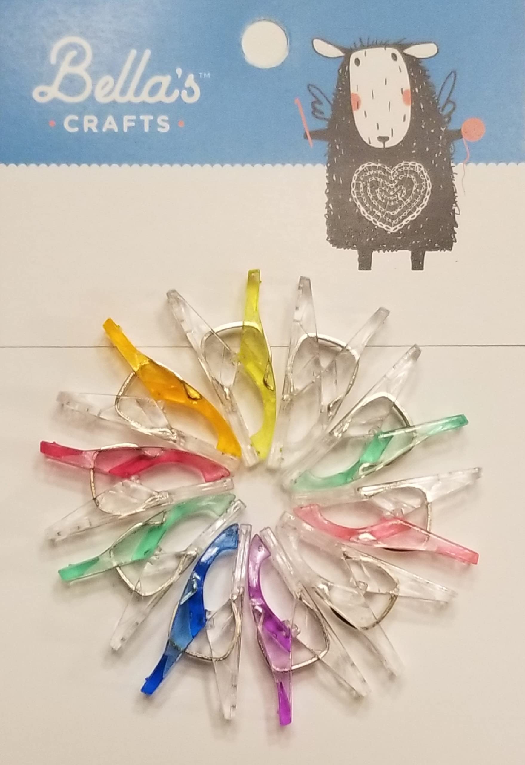 Gütermann Nähgarn, 270 m, 10 Stück mit Bella's Crafts Mini-Nähklammern (Regenbogenfarben)