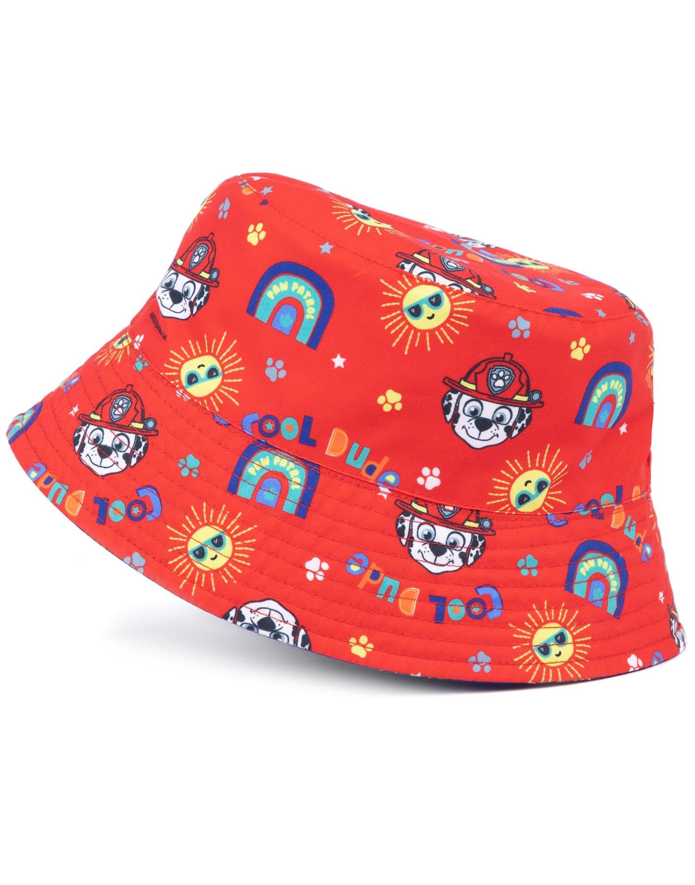 Paw Patrol Chapeau Seau réversible pour garçons | Casquette pour Enfants Chase Blue et Marshall Red Characters pour Tout-Petits | Films Séries TV Cadeaux Marchandise