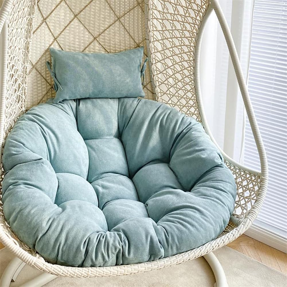 Hanging Chair Cushion,41inch Egg Chair Cushions Cover with Headrest,Thicken Resistant Breathable Back Cushions for Hammock Chair (Yellow)