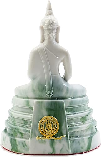 Miniatura 11 de BUDDHO Estatua de Buda Sothorn de mármol blanco de 6 pulgadas de alto. Estatua de Buda tailandés sentada para decoración del hogar, decoración