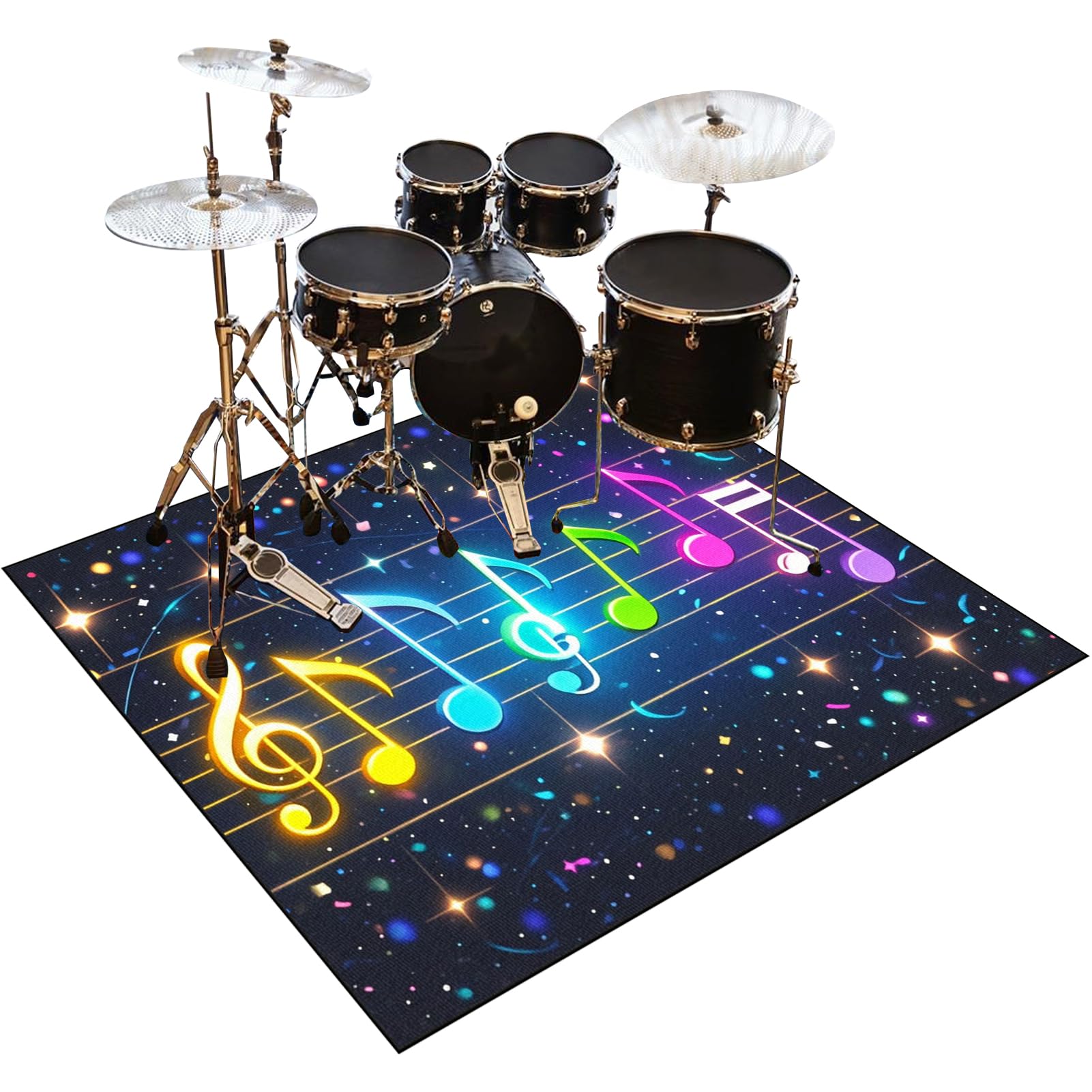 Drum Teppich Schlagzeug Teppich Schlagzeugteppich Schallschutz Akustik Teppich Schallschutzmatte 180 x 150 cm Drum Rug Drum Matte Drumteppich rutschfeste Trommel Teppiche, Für Bass Drum Snare