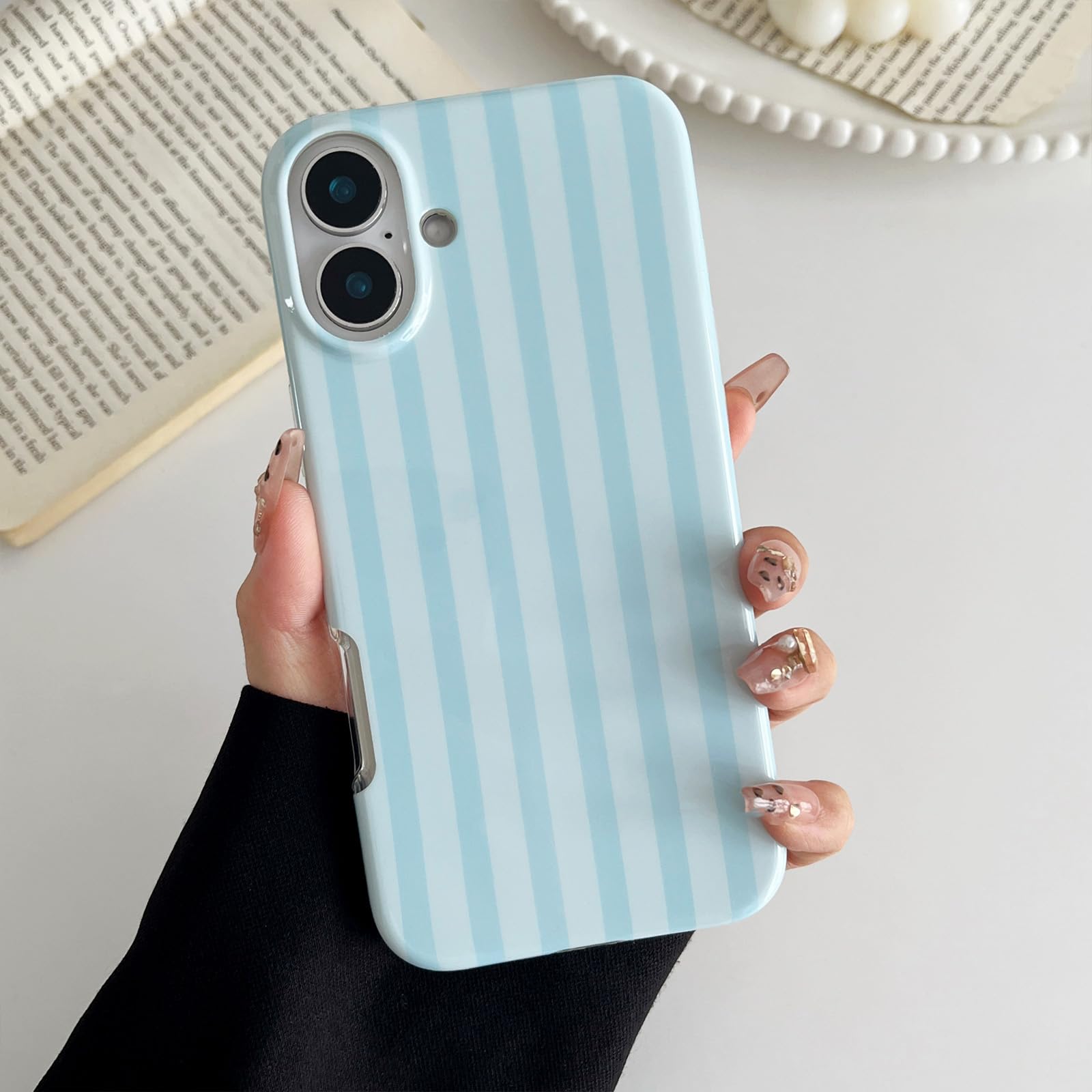 Coque iPhone 16 Plus anti-rayures étui bleu clair souple protecteur - 4