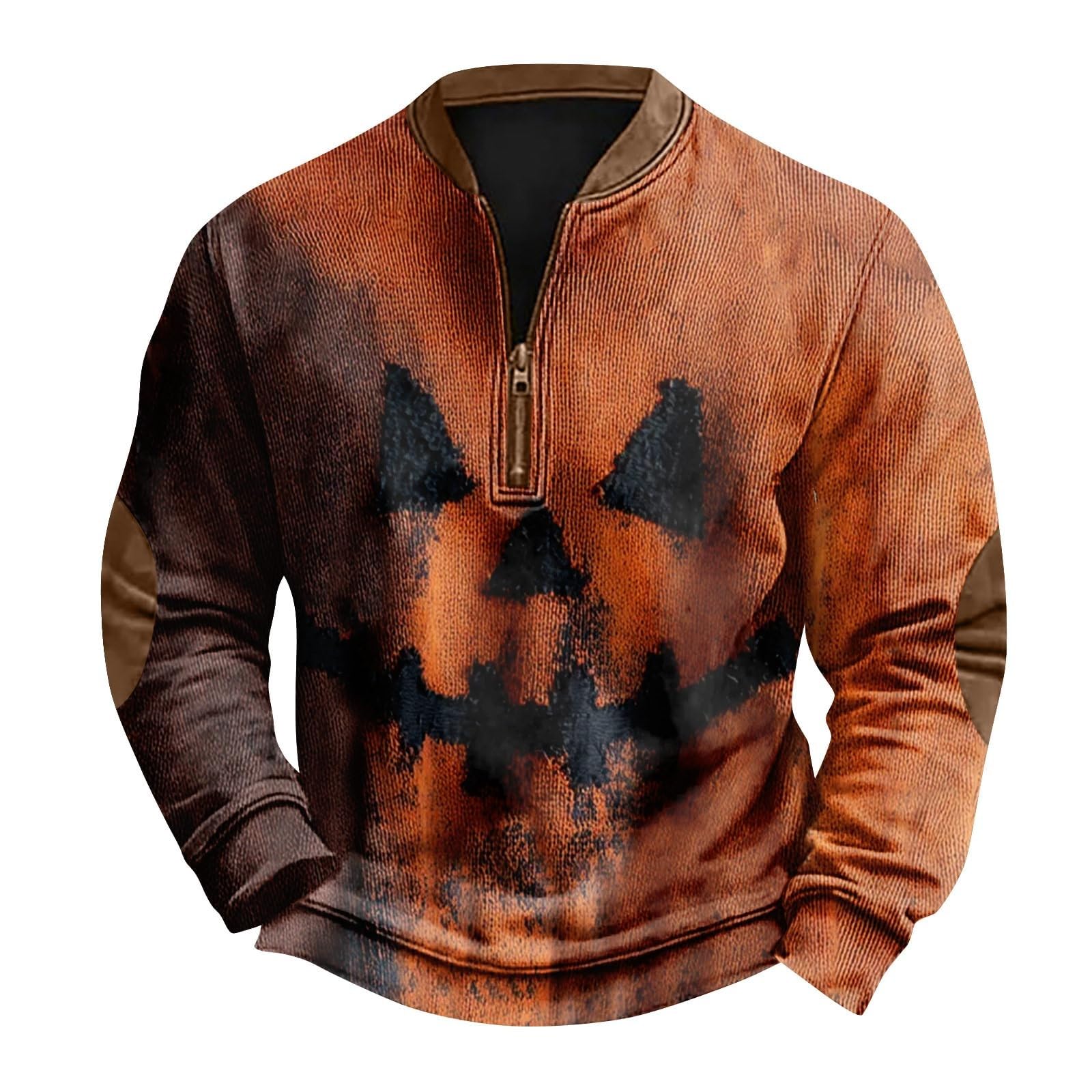 Camisas de Halloween para hombre con estampado Jack O' Lantern XL 5