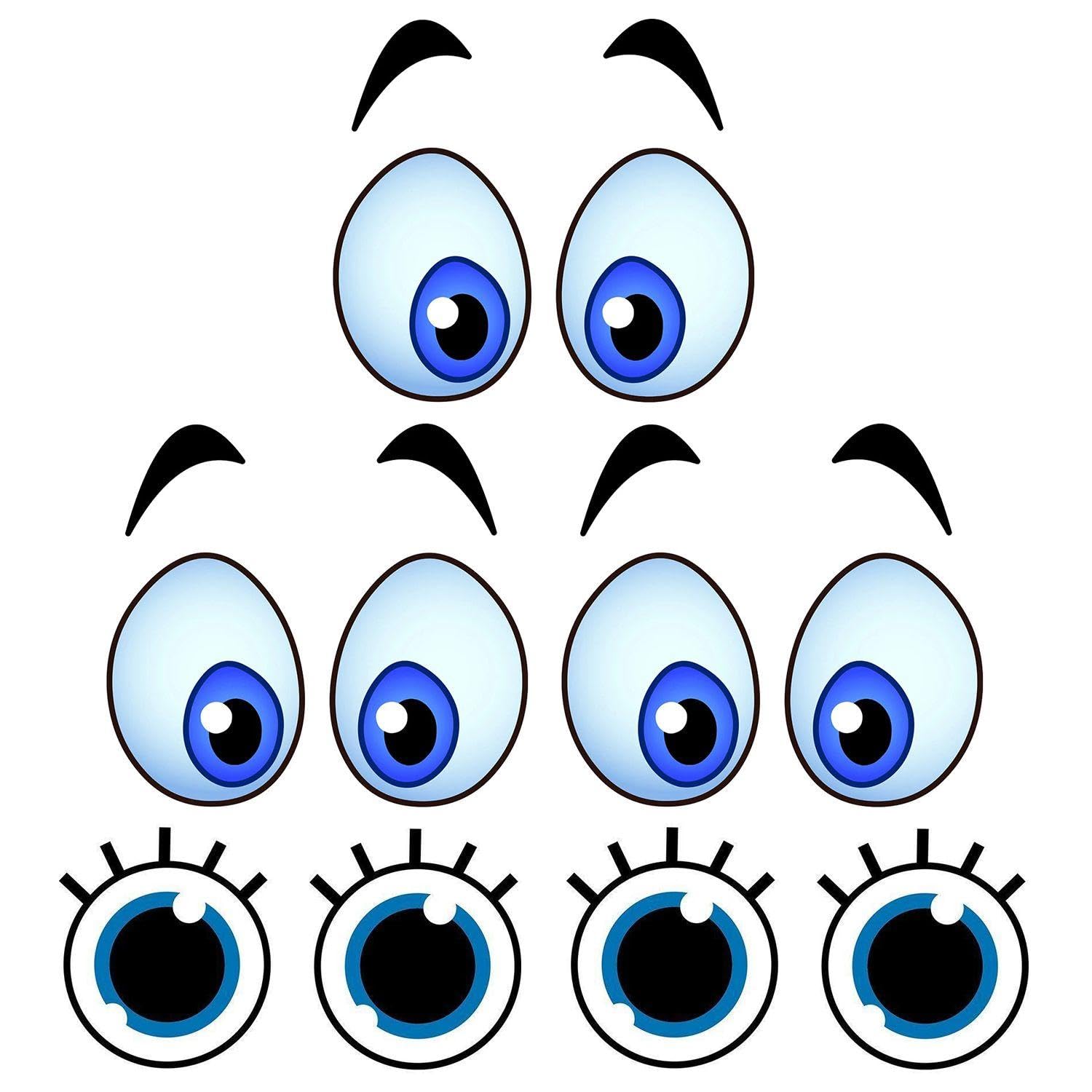 Wufgwbd Multicolor 5 Big Eye Decorative Stickers, Interesting Stickers, Creative Stickers, Cartoon Eye Stickers, Waterproof Stickers