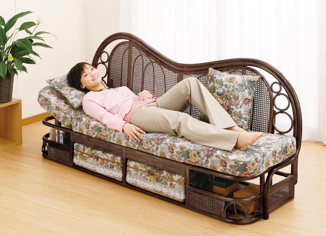 Amazon｜【今枝商店】籐 ラタン カウチソファ AMZY613B 幅165㎝ ダーク