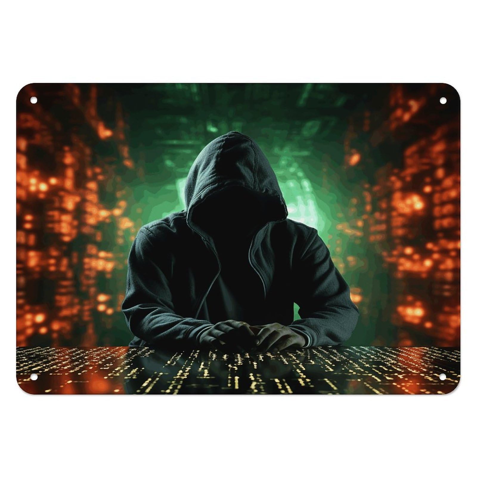 Btcowzrv Style Hacker Attack Metal Sign, 5.5" X 7.9" Tin Wall Decor, Wall Art Plaques For Home Wedding Decor Room Living Room Decoration