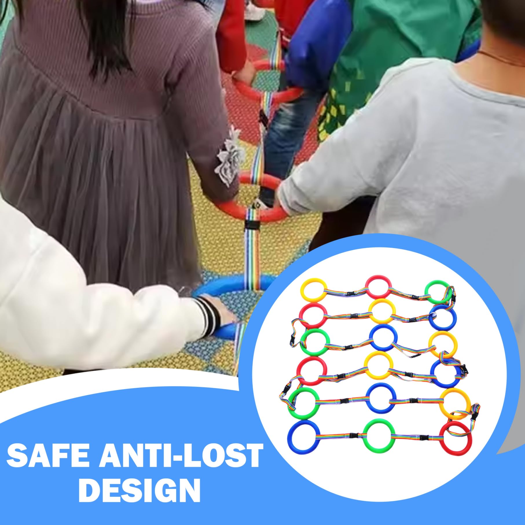 18 piezas de cuerda para caminar para preescolar, correa antipérdida para niños con asas de plástico para jardín de infantes, guardería, actividades al aire libre.