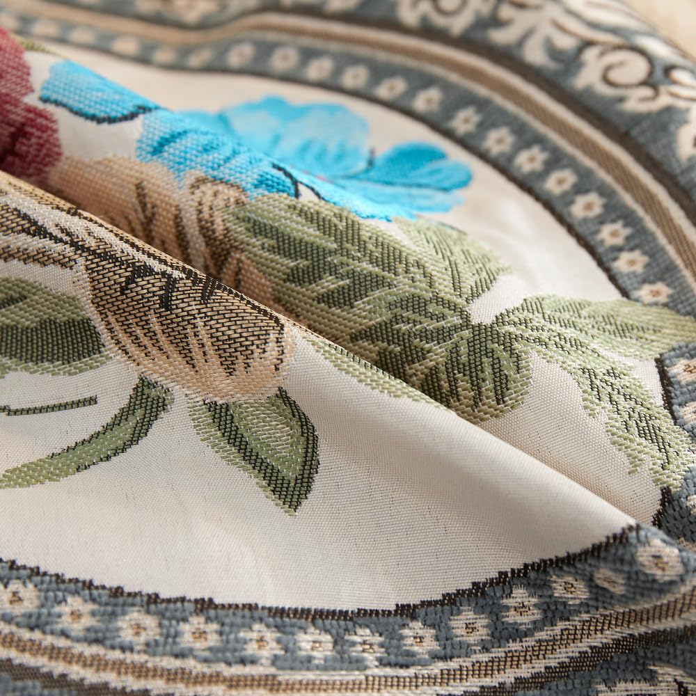 Set di 2 federe per cuscini ricamate vintage, 45,7 x 45,7 cm, per soggiorno, motivo floreale, per divano (blu-1)