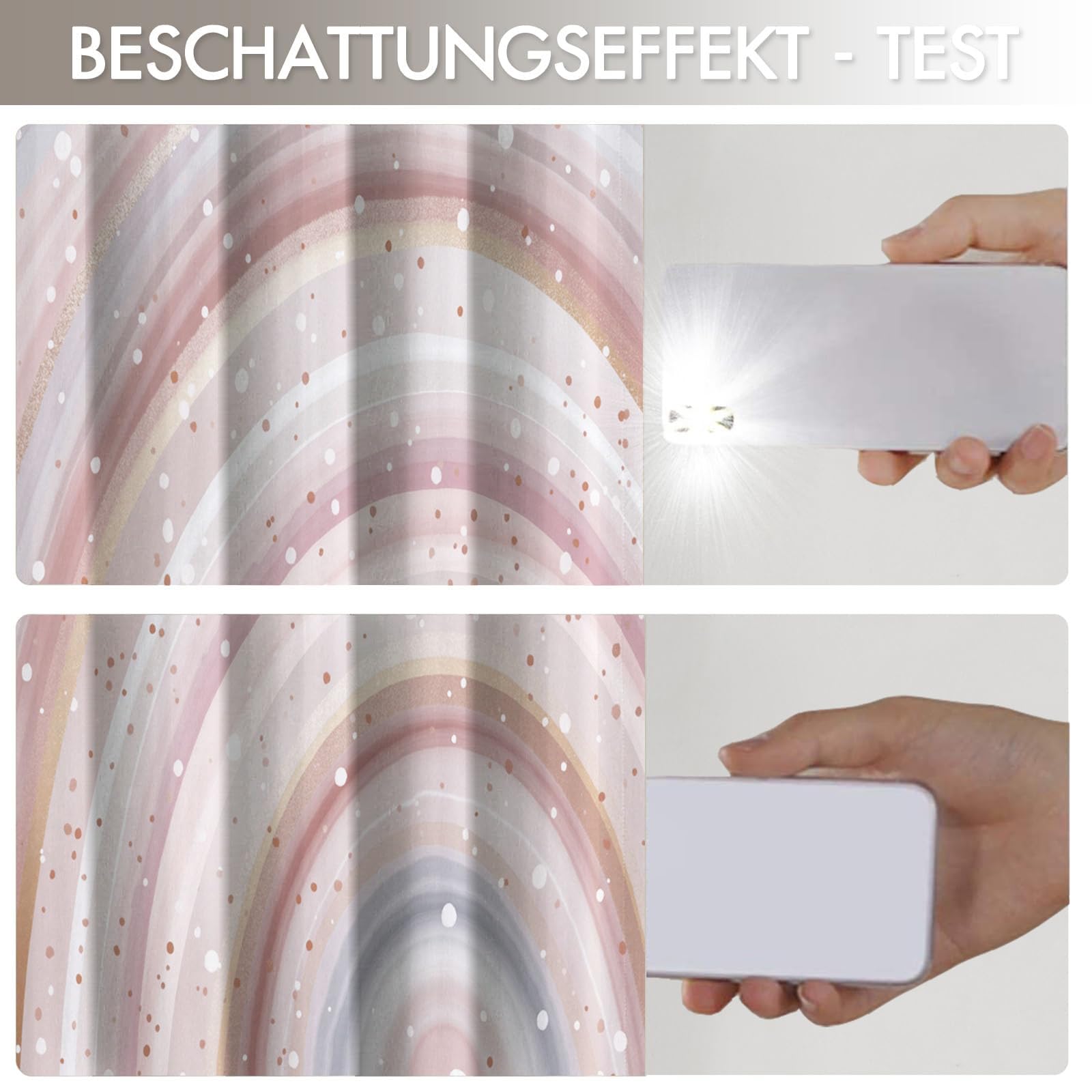 Rideau Occultant Ligne Arc-en-Ciel Mignonne Poudre Blush Salon, Rideaux Thermiques À Oeillets, Graffiti Bohème Decoration Chambre Fenetre, Lot De 2 Draperies Intérieurs 140X175 Cm (L X H)
