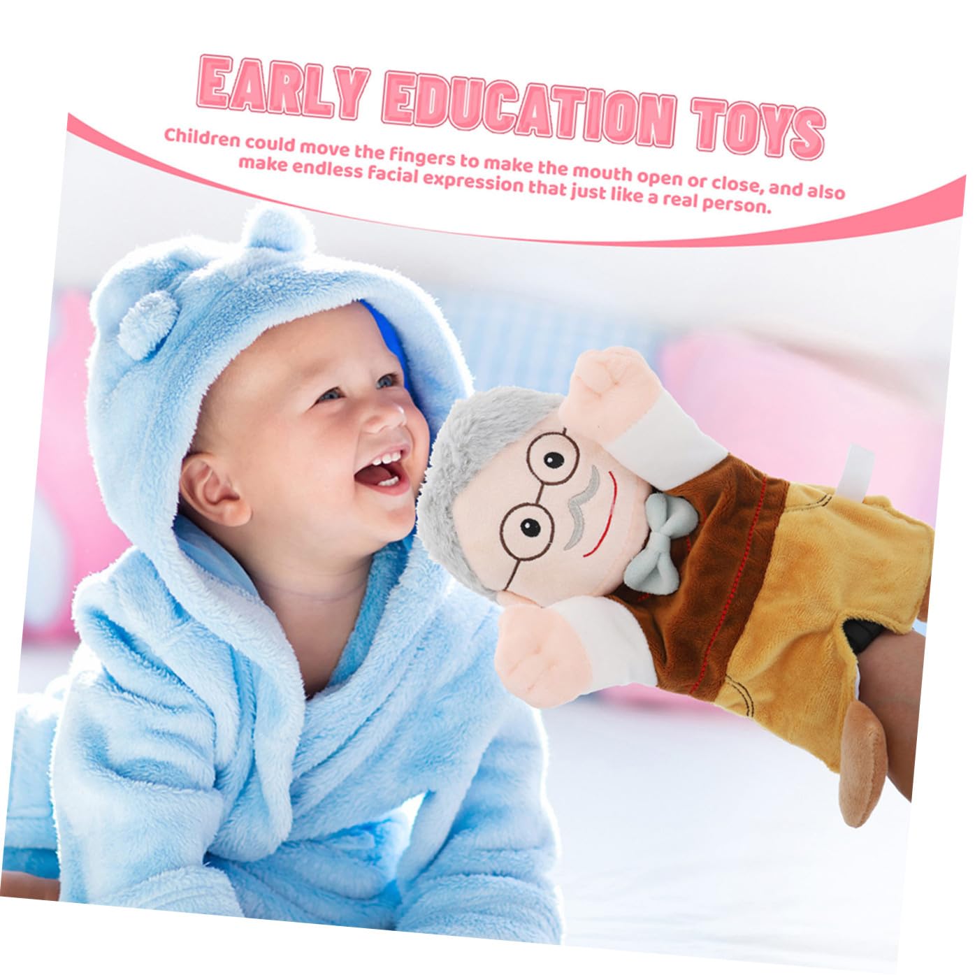 Títere de Mano 2 Piezas de Felpa y PP Cotton, Juguete de Mano para Niños | Marioneta de Mano para Niños, Figura de Juguete Hora del Cuento, Decoracion Colegio