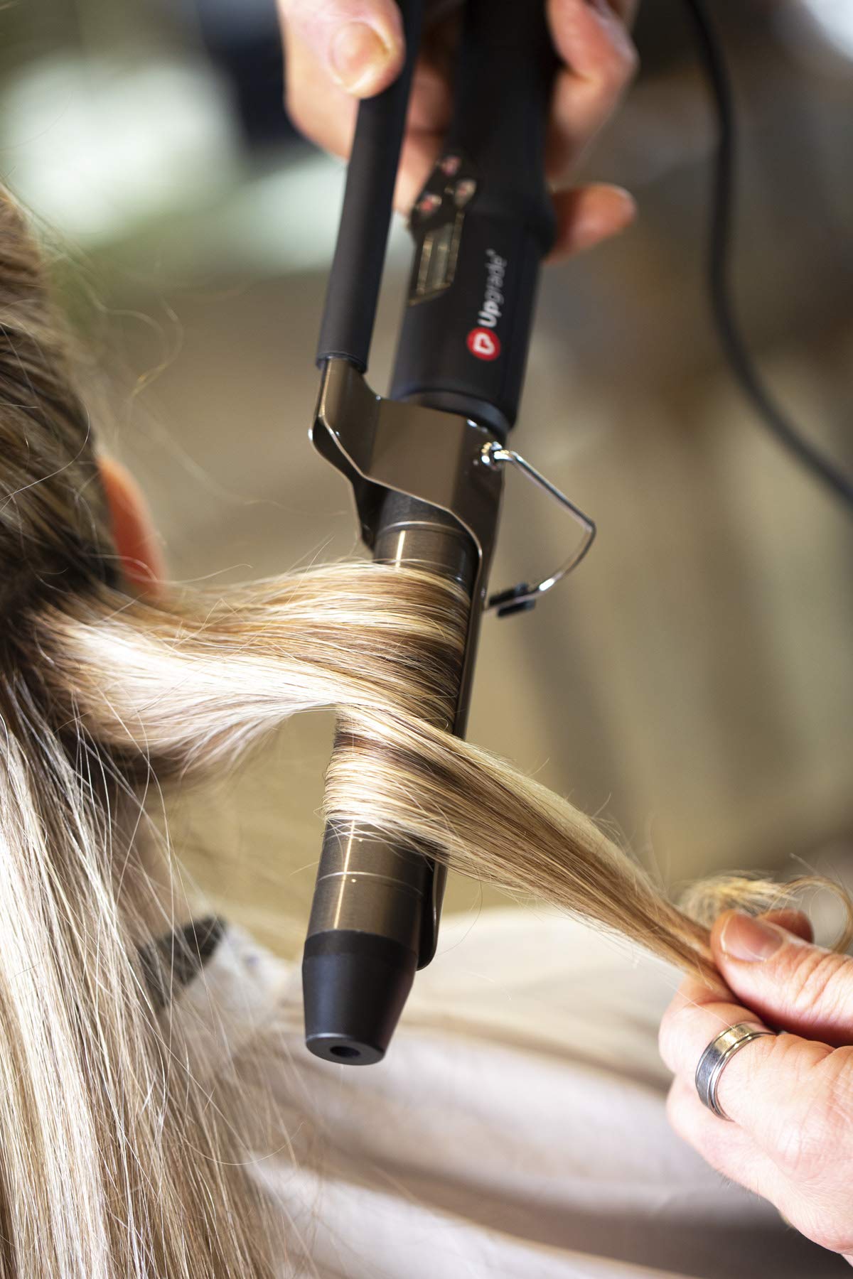 Upgrade - Fer à friser avec pince TitaniumPro 38 mm - Fer à friser professionnel serré pour cheveux bouclés