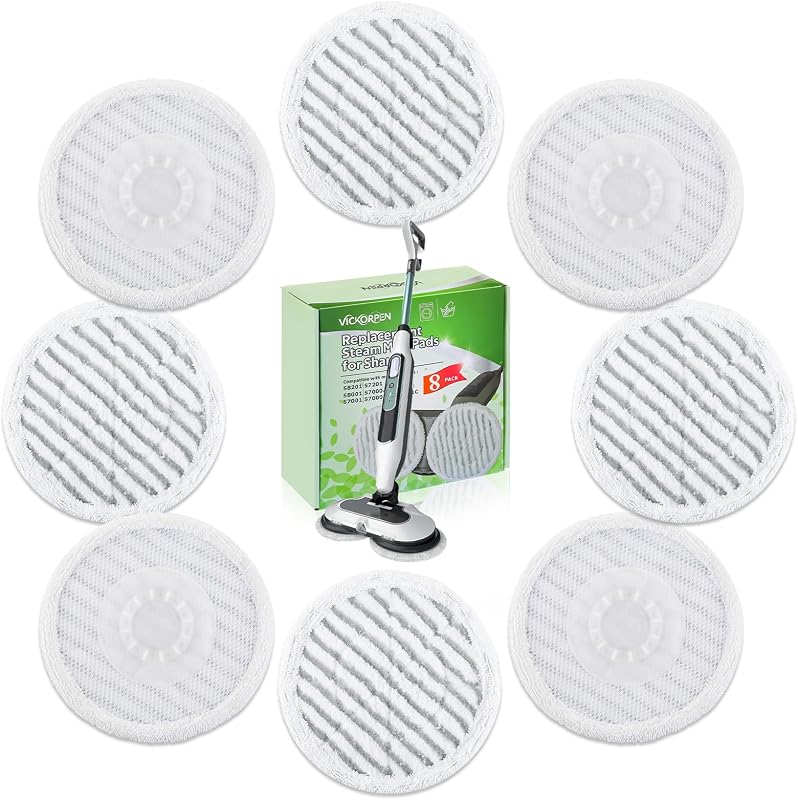 8 Pack Steam Mop Replacement Pads for Shark Steam Scrub Mop Pads | Washable Steamer Mop Pads for Various Floor Cleaning, for Shark S8201 S8001 S7001 S7201 S7000AMZ S7000 S7005 S7020 S7001C Mop