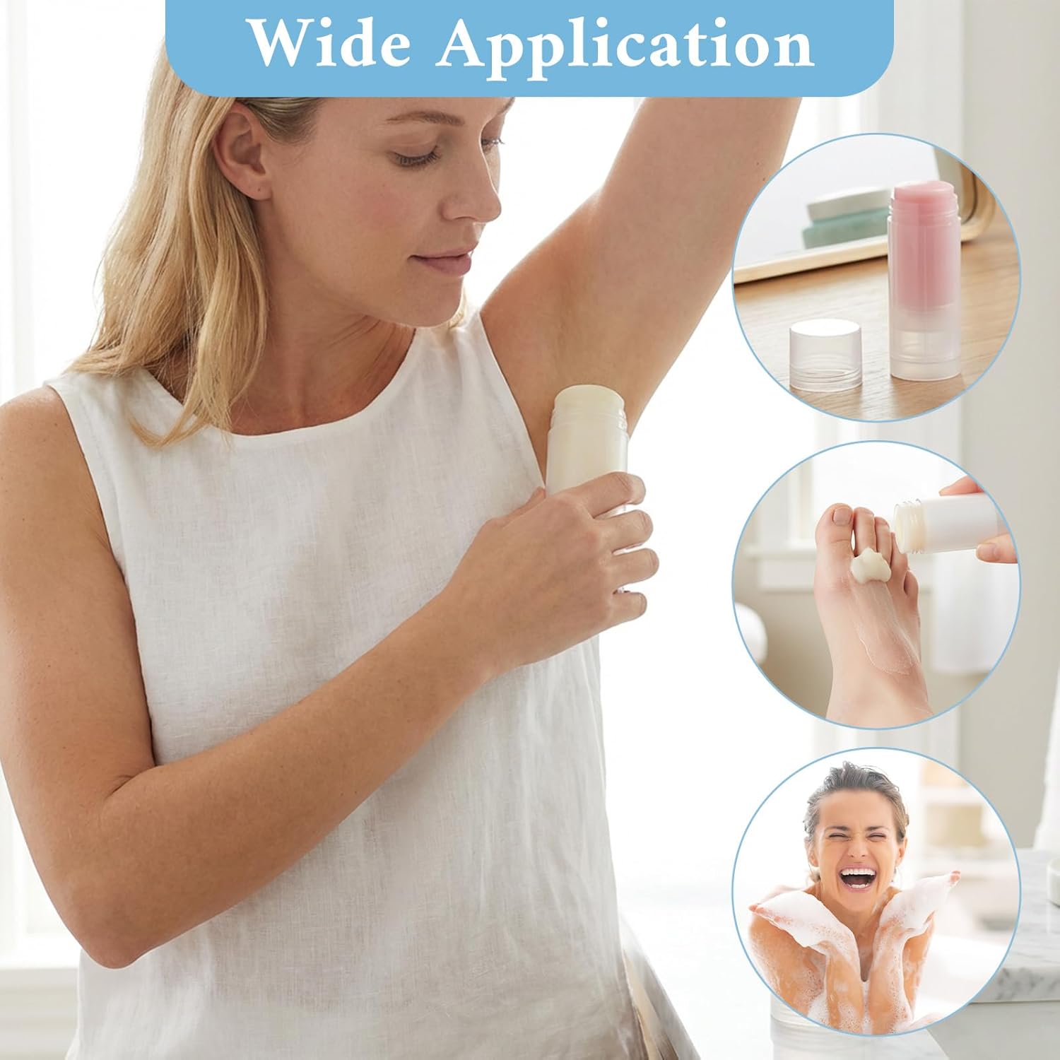 30 Pcs 60ml/2oz Empty Deodorant Containers Twist Up Plastic Deodorant Holder Tube for Lipstick Crayon Sunscreen Bar - Translucent