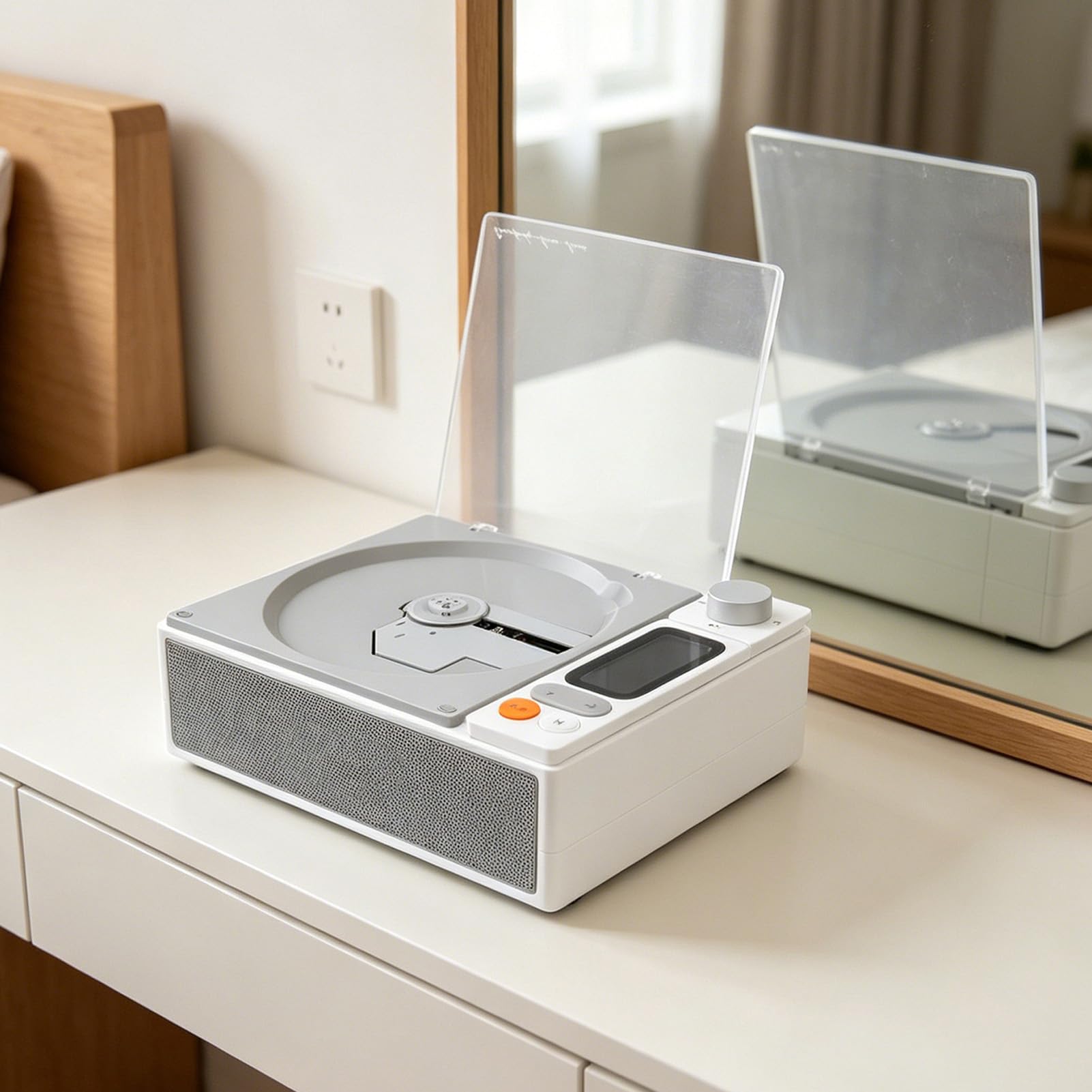 Jiawu Lettore CD Bluetooth Lettore Musicale con Display LCD Multifunzionale con Radio FM per Uso Personale (#2)