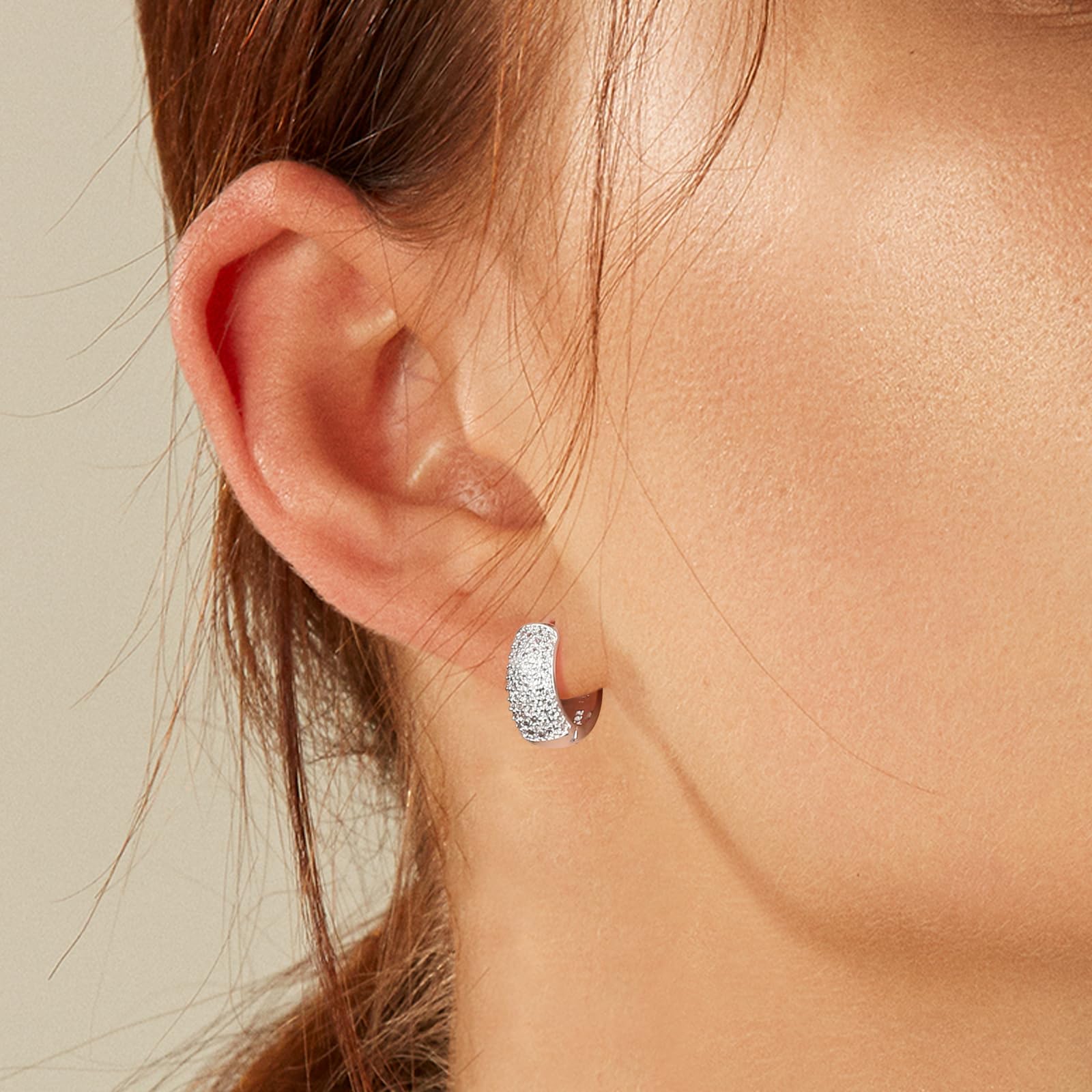 Orecchini Donna Cerchio Argento 925, Orecchini Donna Oro Oorecchini Cerchio Oro 18k Orecchini Uomo Cerchio Diamanti Orecchini Cuore Piccoli Earrings for Women Moda Gioielli Regali per Lei