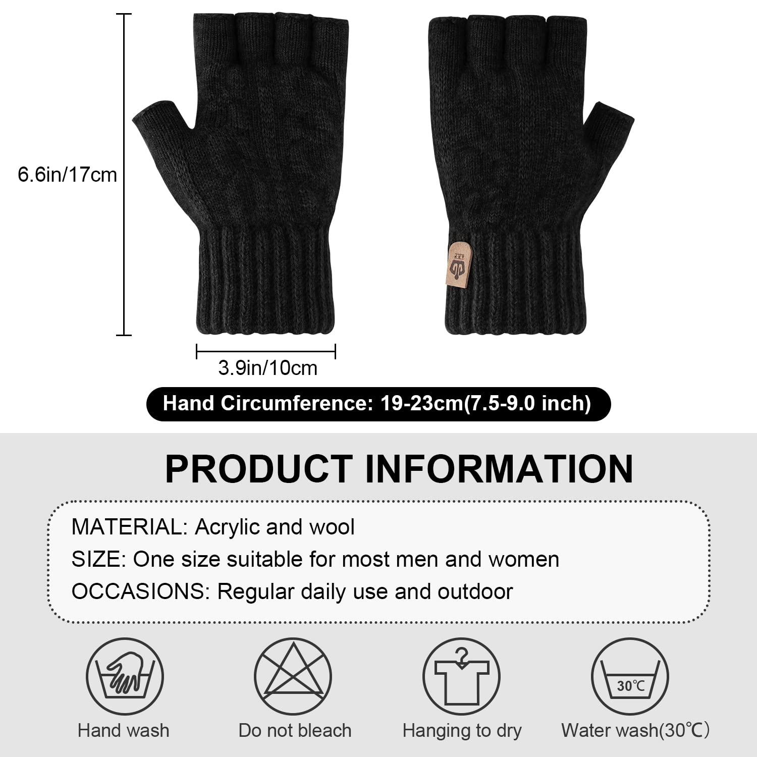 Thermisch Fingerlose Handschuhe Damen Herren Strick Touchscreen Winterhandschuhe Skifahren Radfahren Arbeit