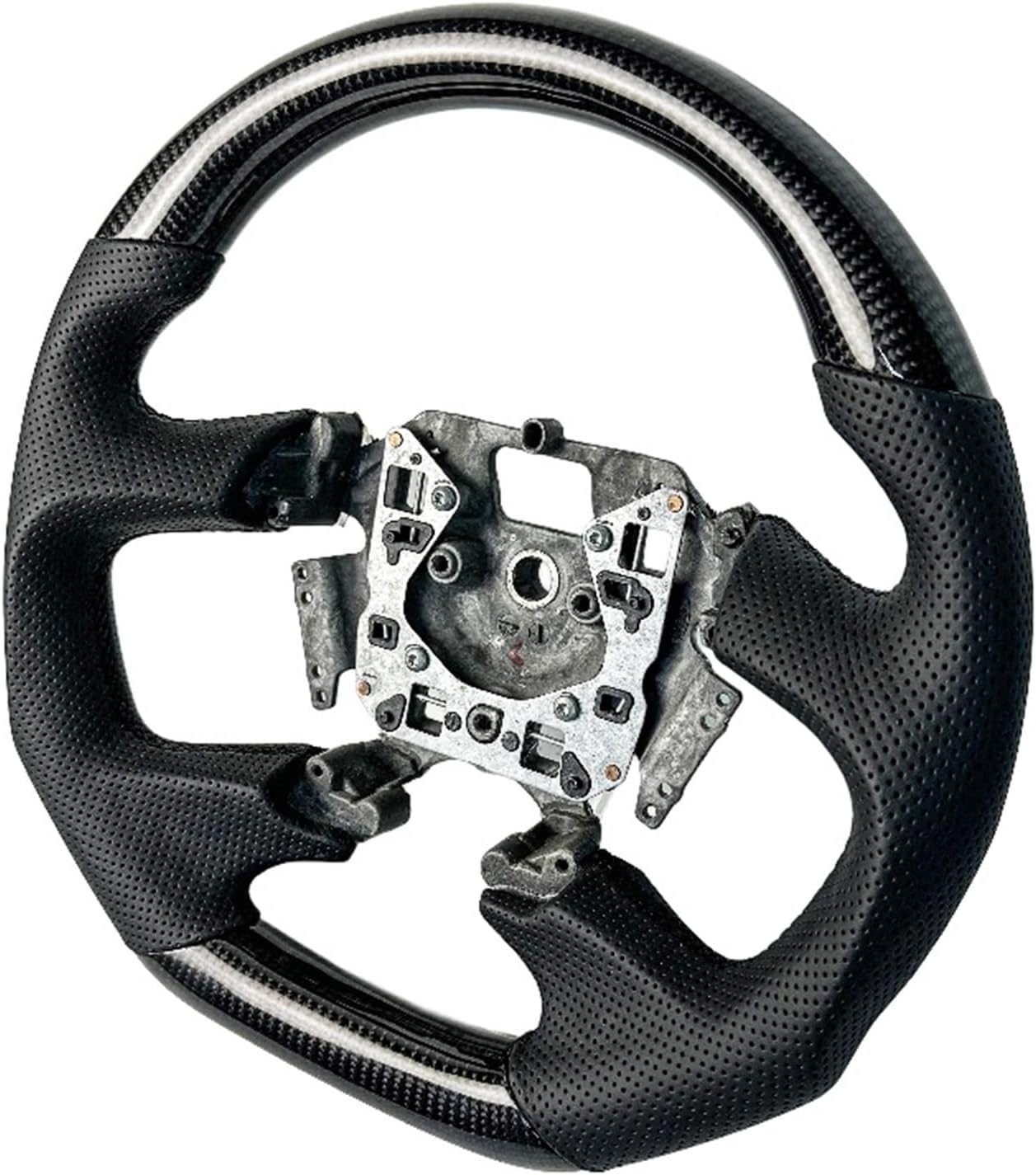 Car Accessories Steering Wheel Black Carbon Fiber Compatible With Ford Xr6 Fg Mk2 Falcon Perforated Leather Customized