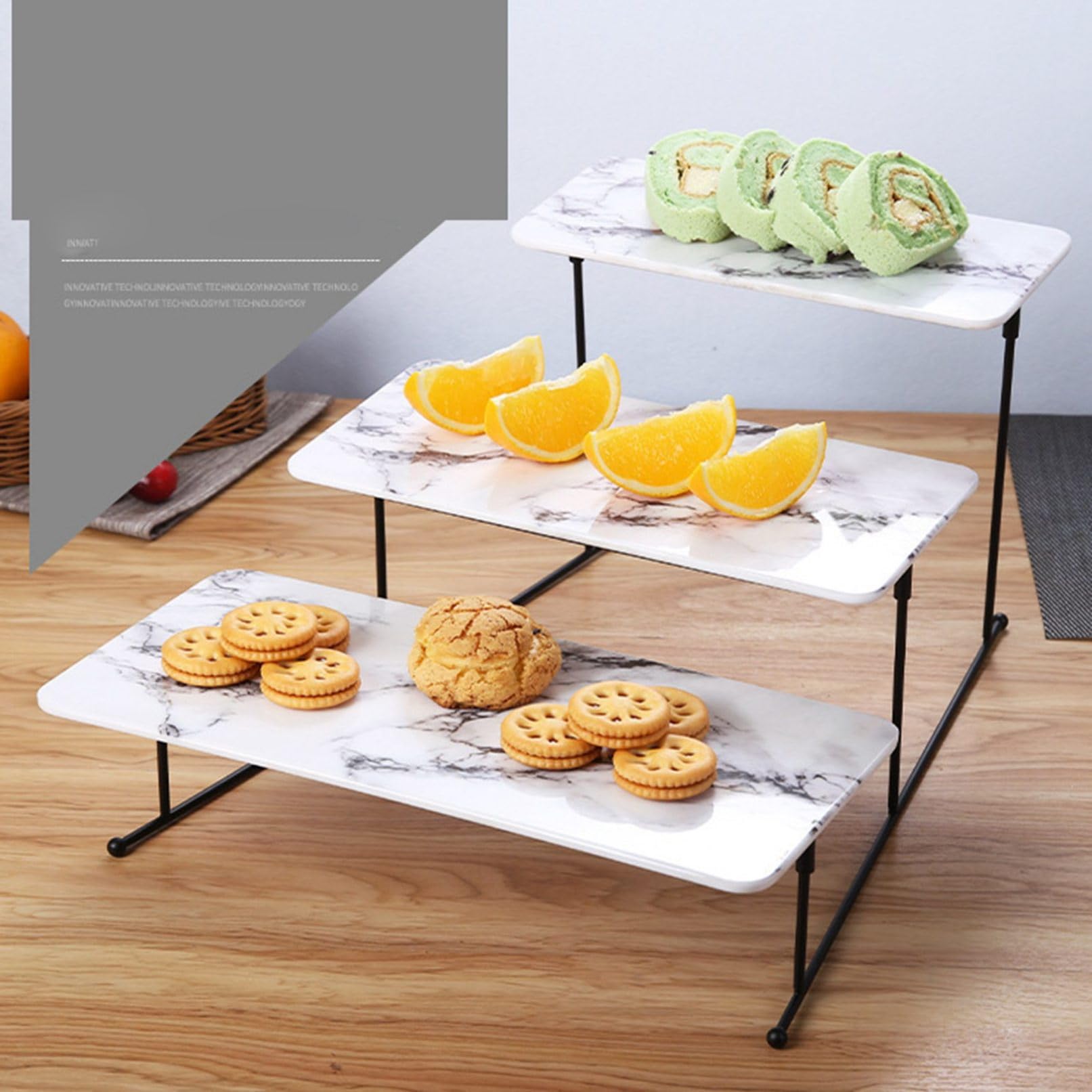Amazon｜ケーキディスプレイスタンド 陶器 3層 デザートスタンド