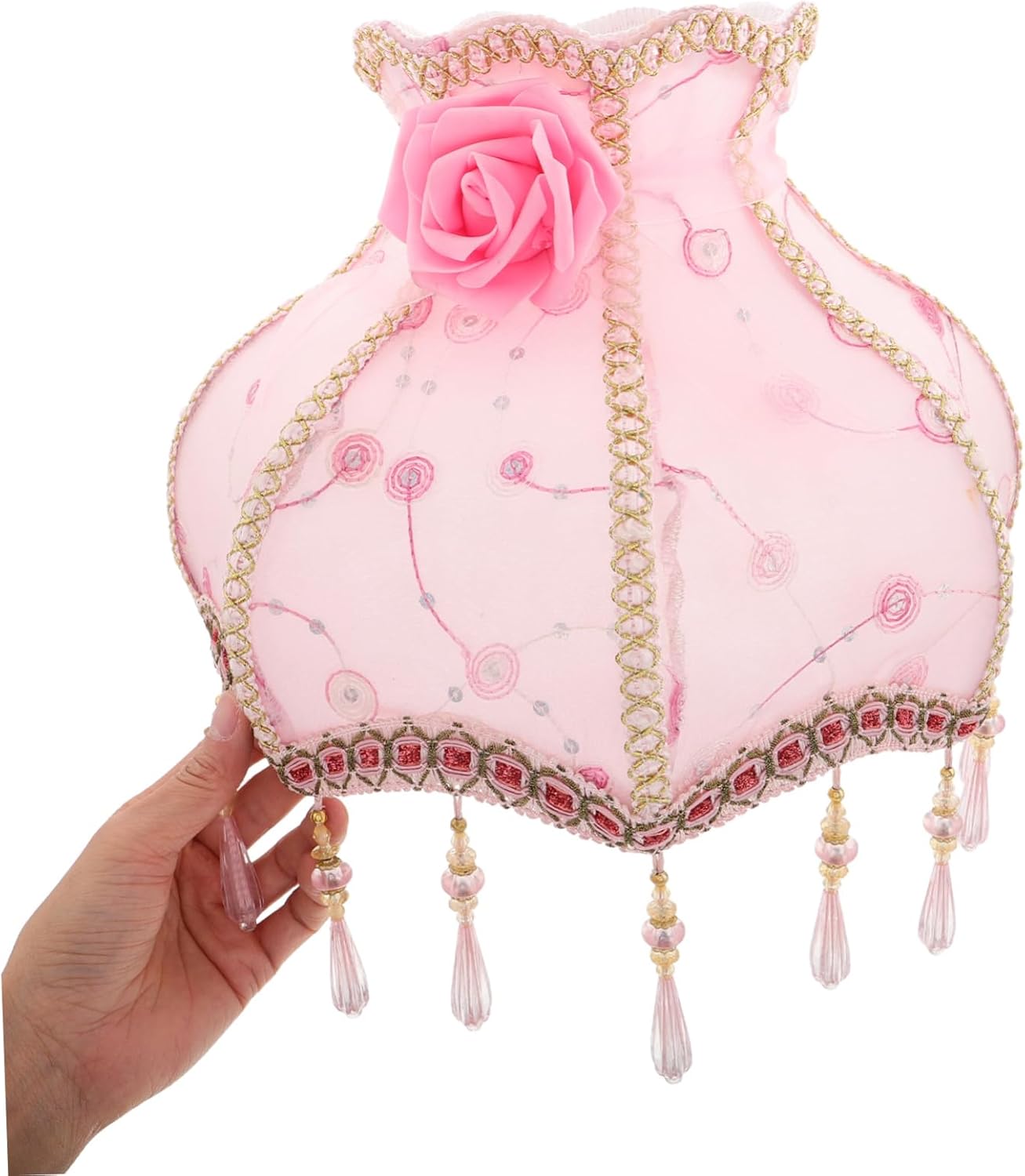Luxurious Lace Bedside Lampshade French Style Table Lampshade Decorative Nursery Light Shade for Girls Bedroom