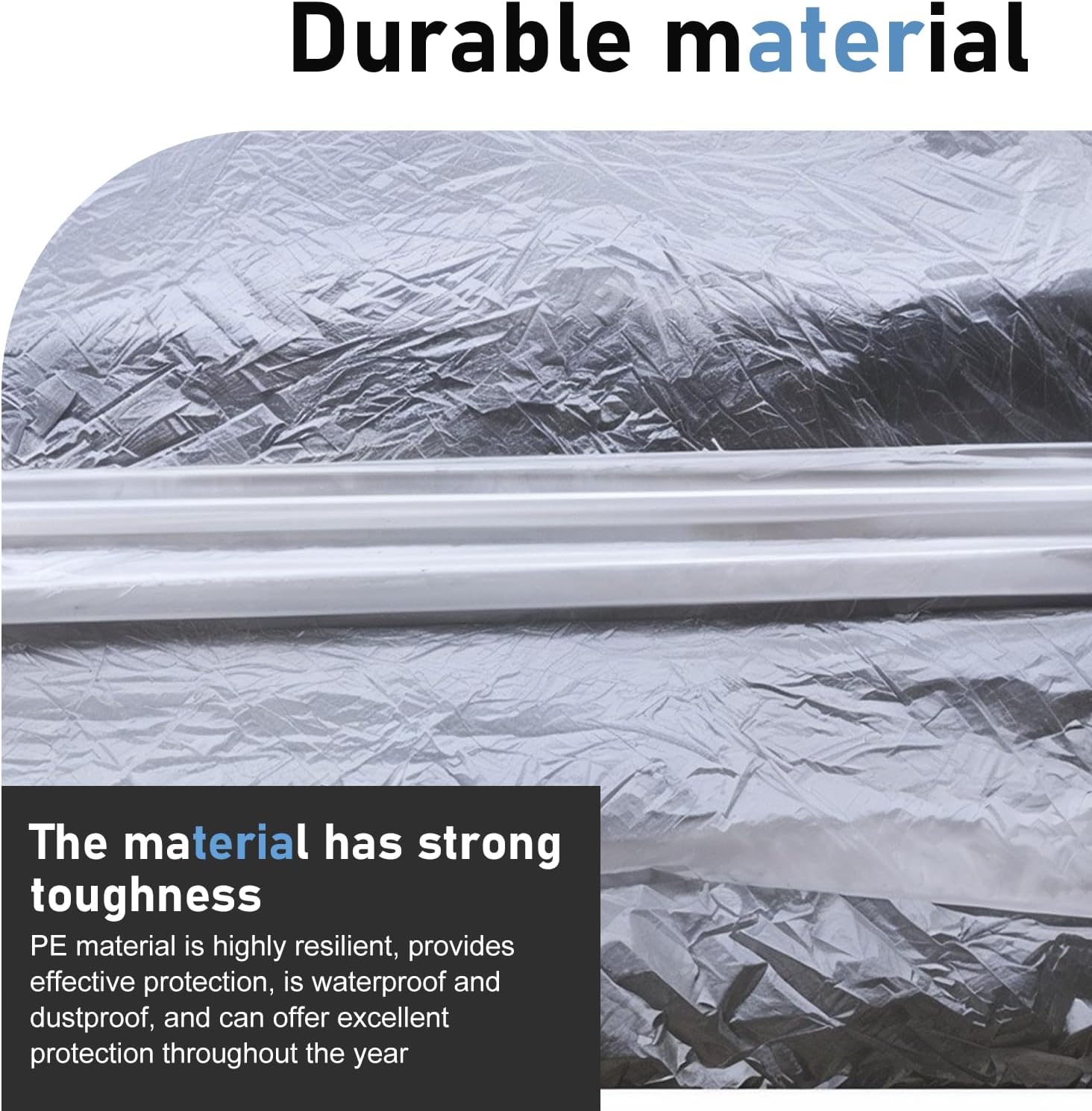 4 PCS Disposable Car Covers, 12.47Ft x 21.65Ft Clear Plastic Car Covers, Rainproof Dustproof Garage Covers with Elastic Band, Universal Protective Accessories for Most Cars (Transparent#L) image 3